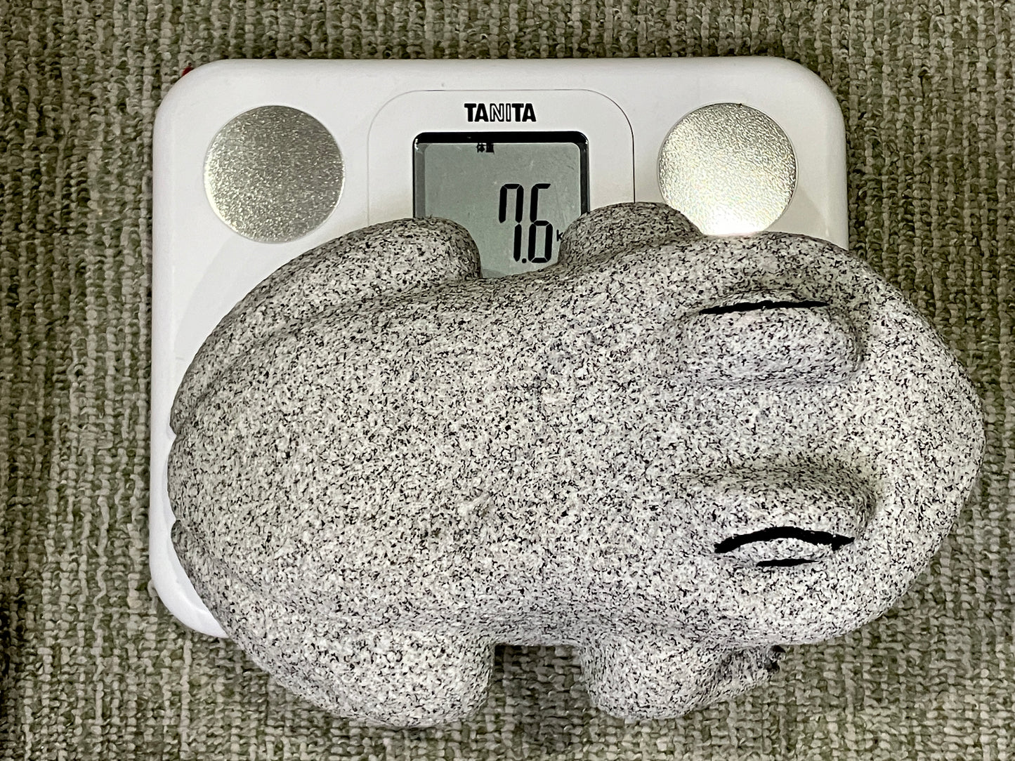 Gray Frog Granite Stone Sculpture Handmade Japanese