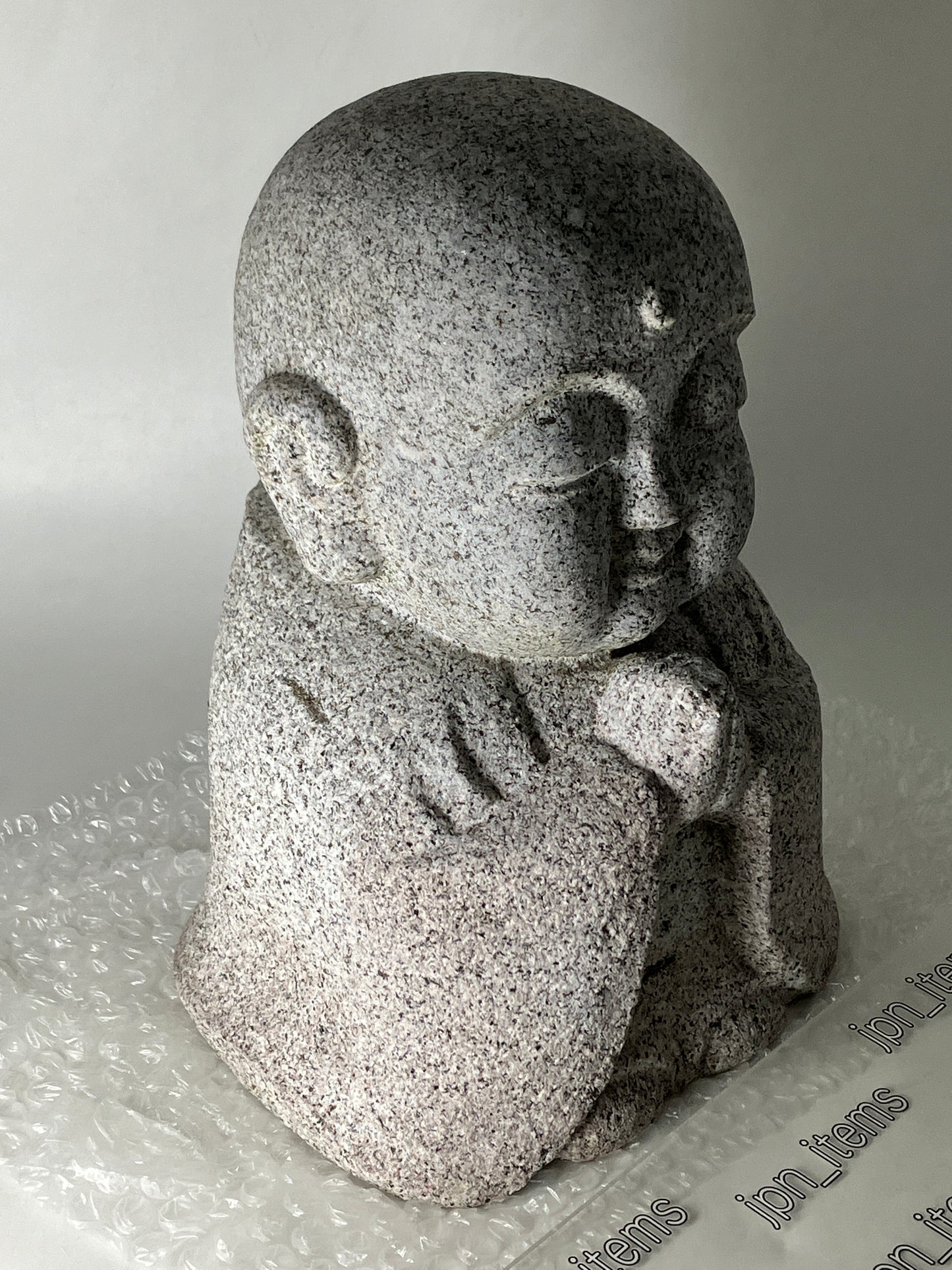 Child Gasshou Jizo Ojizo-Sama Granite Stone Sculpture Handmade Japanese Garden