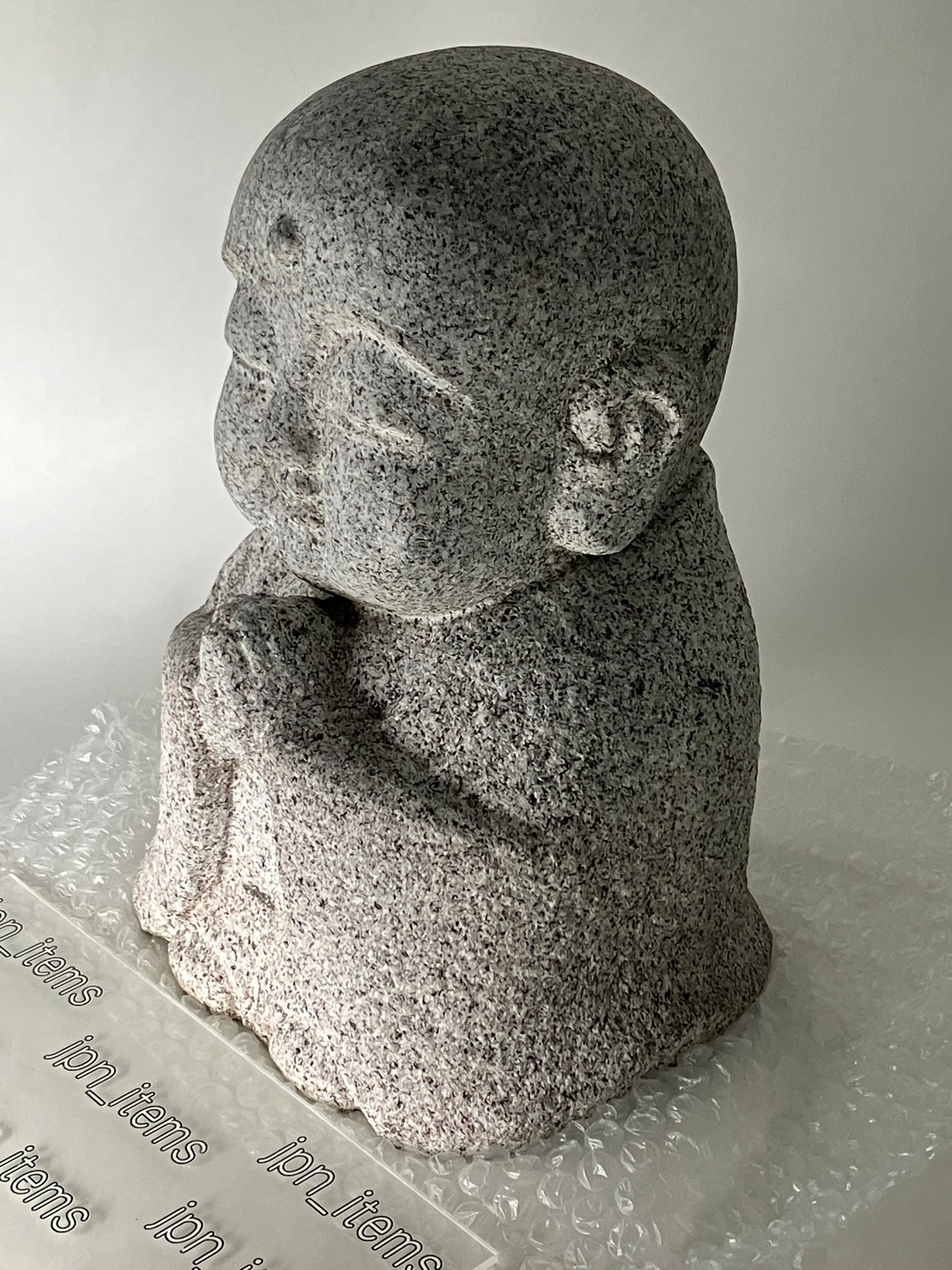 Child Gasshou Jizo Ojizo-Sama Granite Stone Sculpture Handmade Japanese Garden