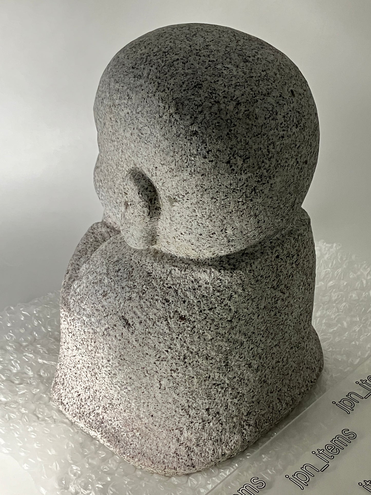 Child Gasshou Jizo Ojizo-Sama Granite Stone Sculpture Handmade Japanese Garden