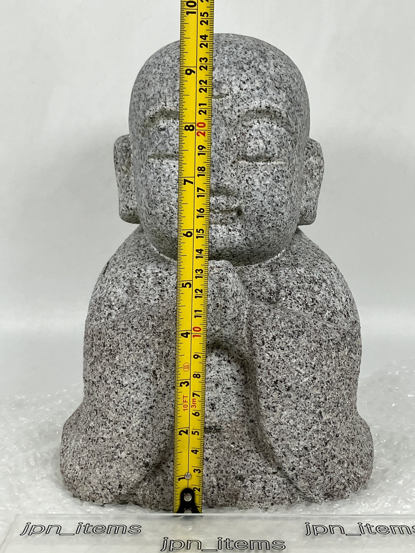 Child Gasshou Jizo Ojizo-Sama Granite Stone Sculpture Handmade Japanese Garden