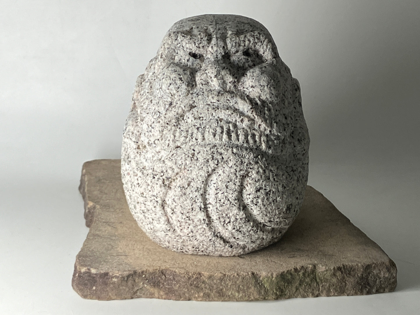 Daruma Bodhidharma Granite Stone Jizo Sculpture Handmade Japanese Garden