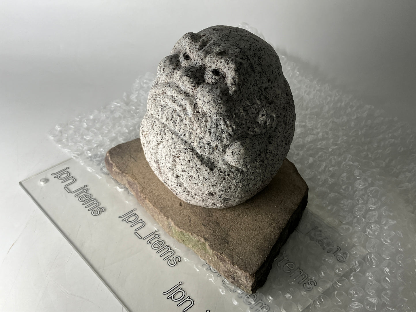 Daruma Bodhidharma Granite Stone Jizo Sculpture Handmade Japanese Garden