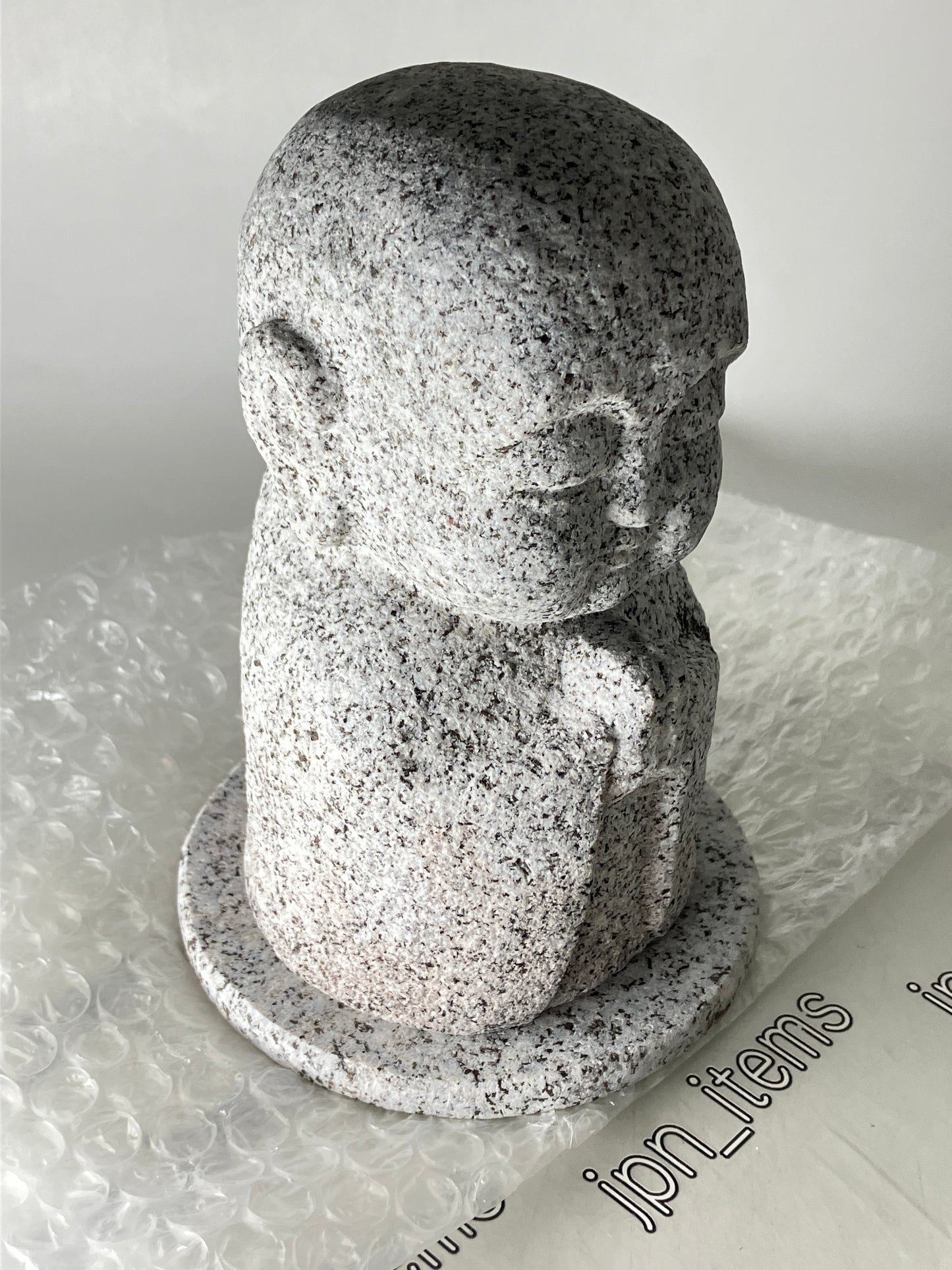 Gasshou Jizo Ojizo-Sama Granite Stone Sculpture Handmade Japanese Garden