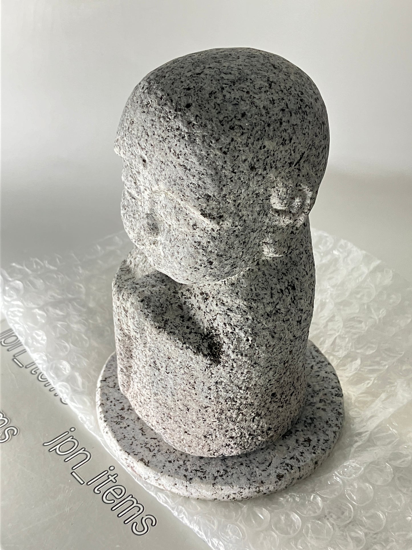 Gasshou Jizo Ojizo-Sama Granite Stone Sculpture Handmade Japanese Garden