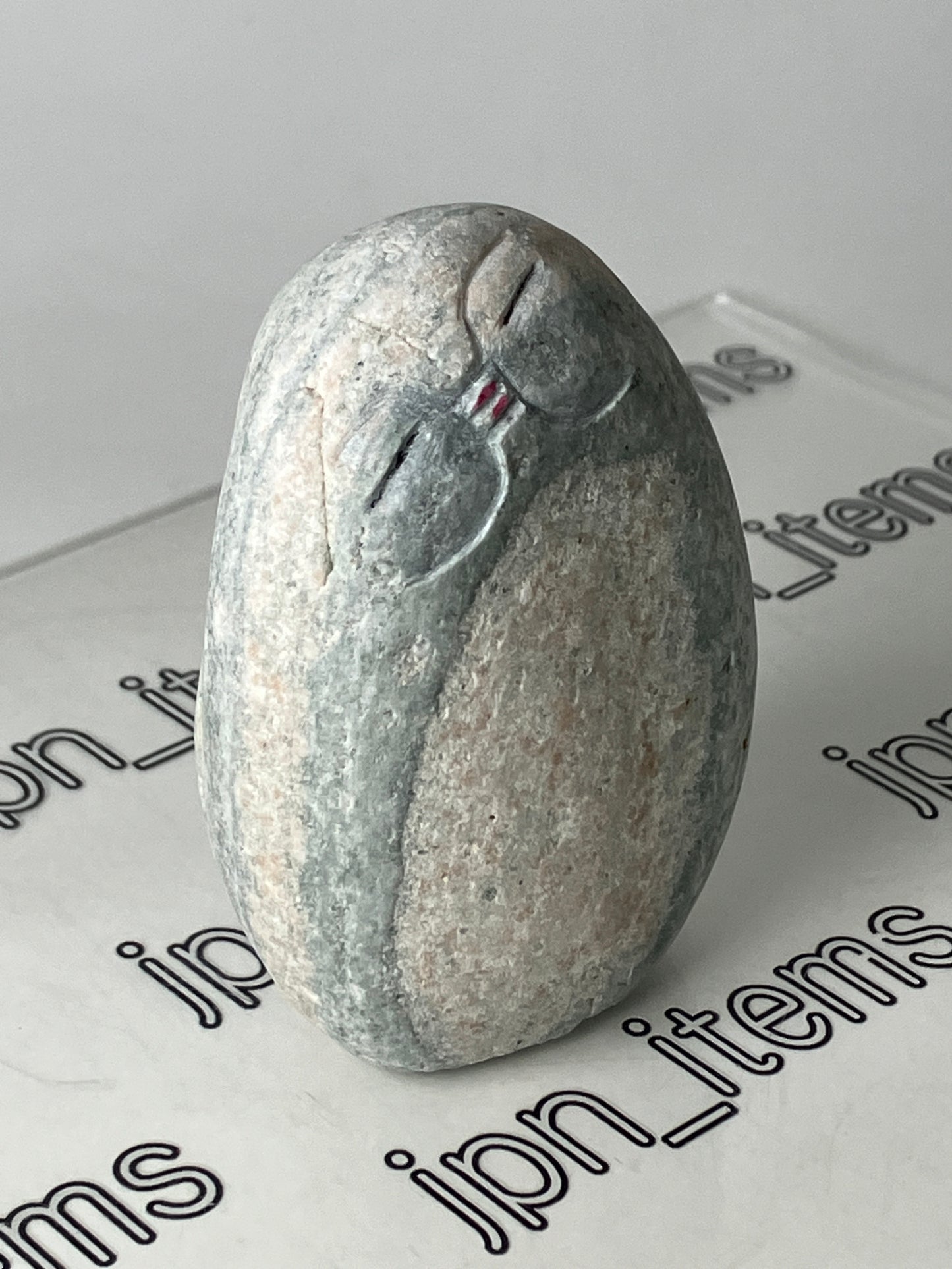 Miniature Shengmu Pebble Stone Jizo Sculpture Handmade Japanese Type A