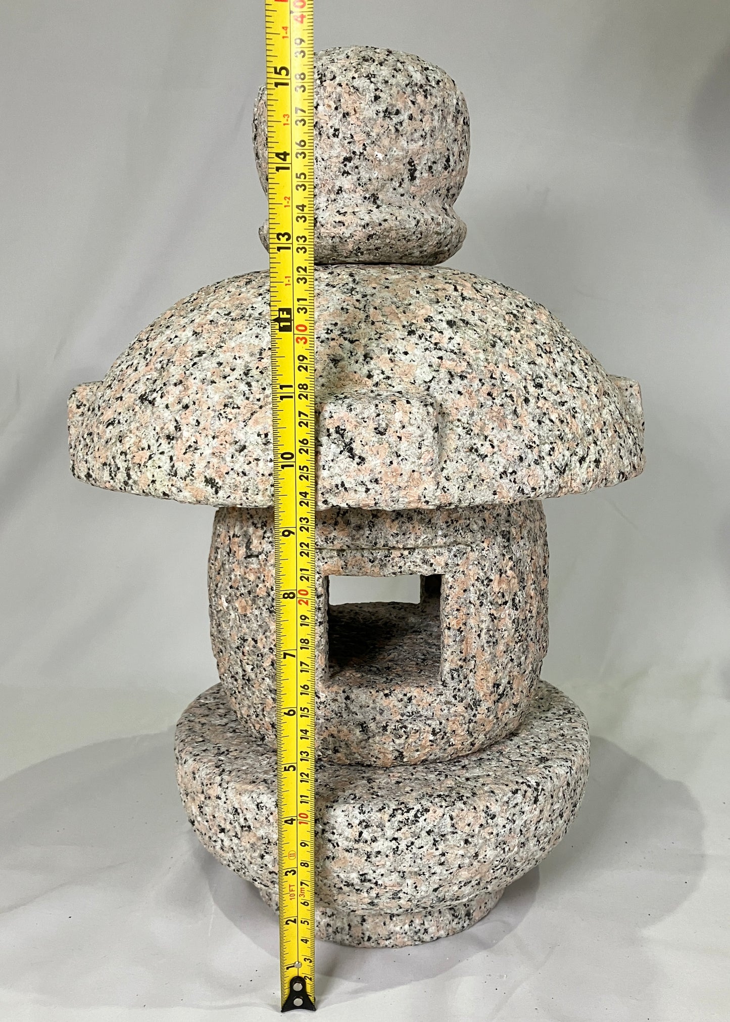 Pink Stone Lantern Misaki Tourou Medium Granite Japanese Garden Ornament Statue