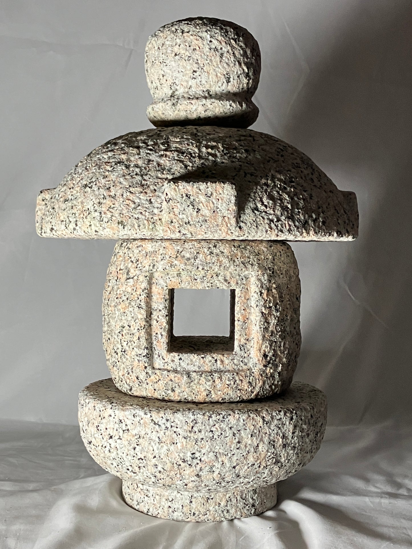 Pink Stone Lantern Misaki Tourou Medium Granite Japanese Garden Ornament Statue