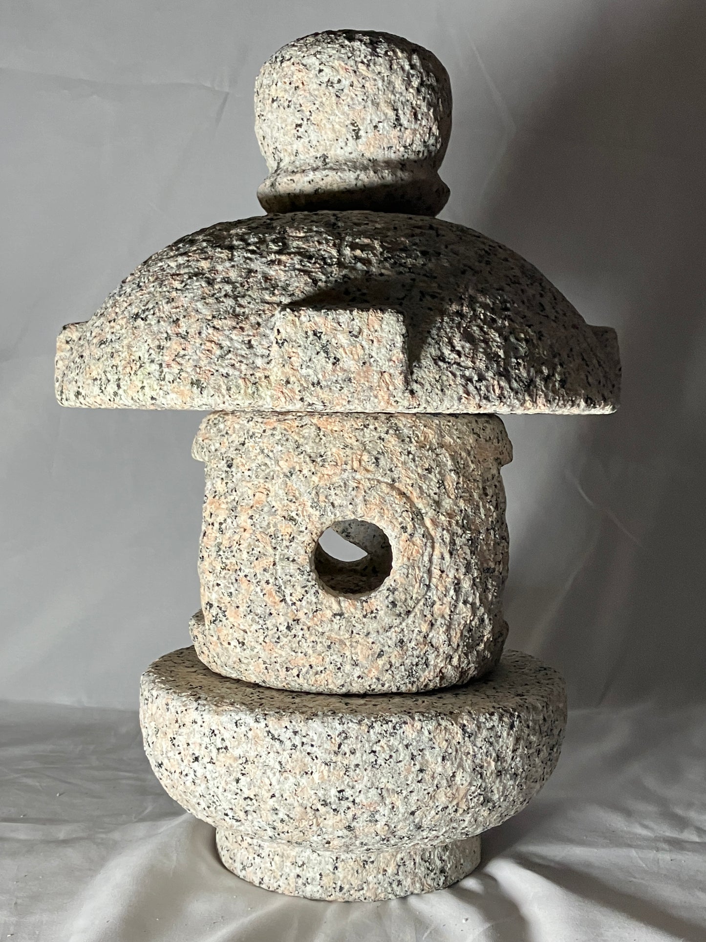 Pink Stone Lantern Misaki Tourou Medium Granite Japanese Garden Ornament Statue