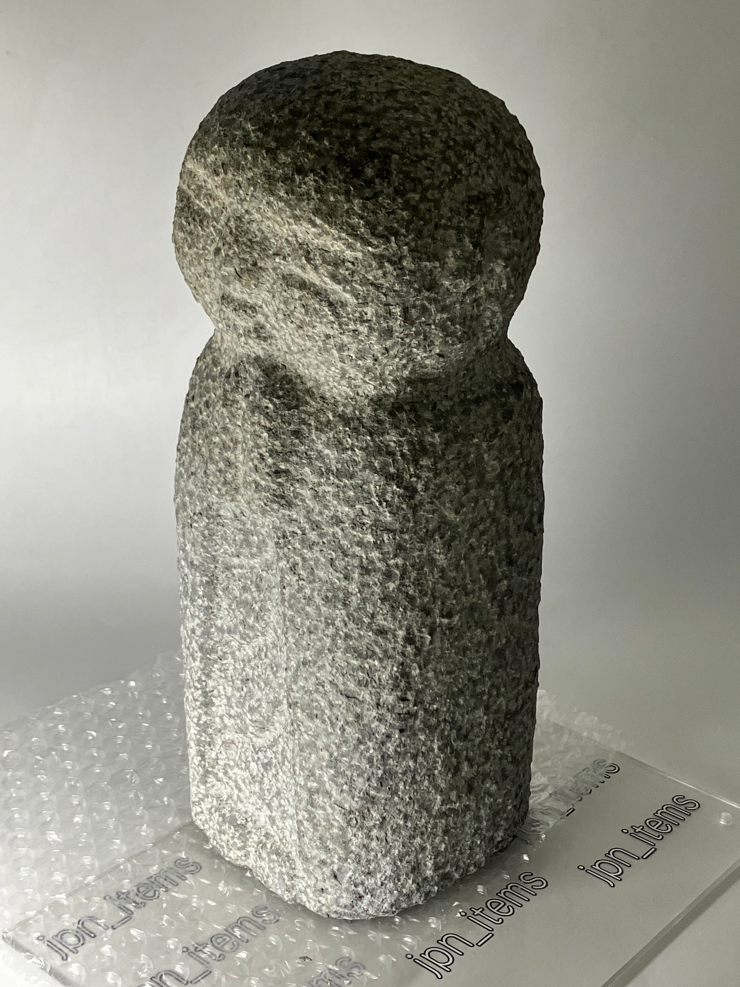 Gasshou Jizo Ojizo-Sama Granite Stone Sculpture Handmade Japanese Garden 5.0Kg