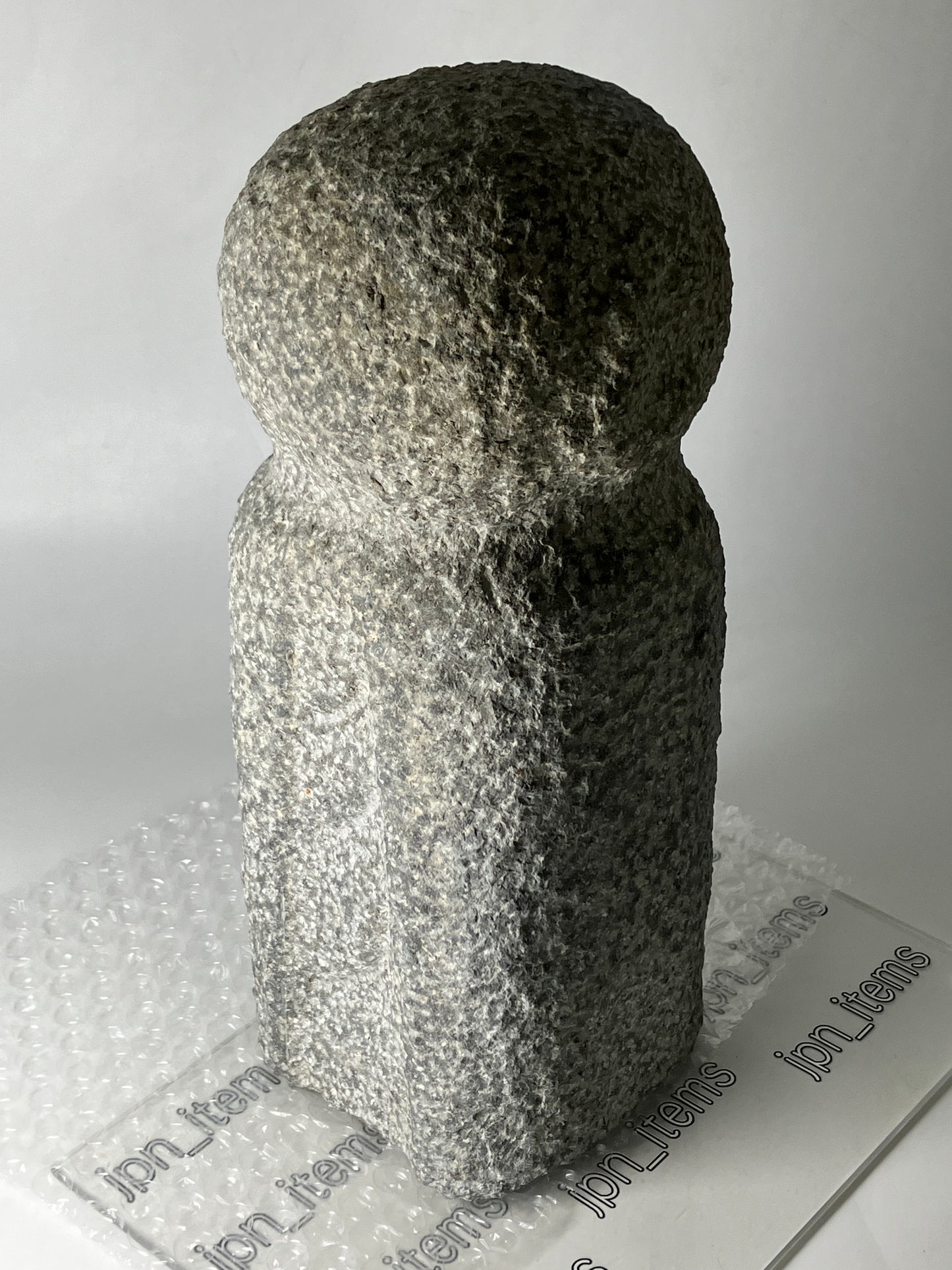 Gasshou Jizo Ojizo-Sama Granite Stone Sculpture Handmade Japanese Garden 5.0Kg