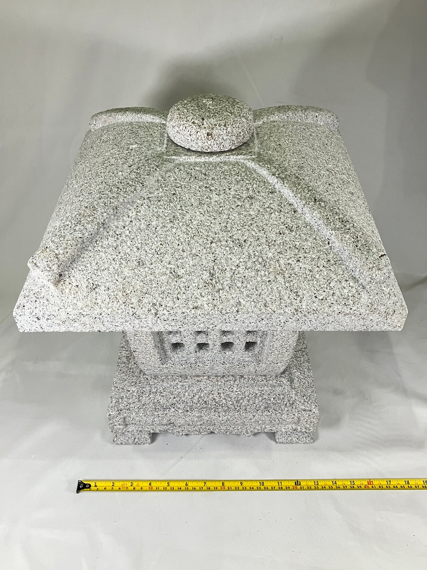 Gray Stone Lantern Tenkachaya Tourou Granite Japanese Garden Ornament Statue