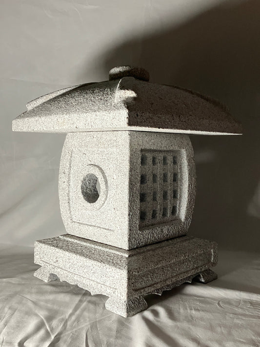 Gray Stone Lantern Tenkachaya Tourou Granite Japanese Garden Ornament Statue