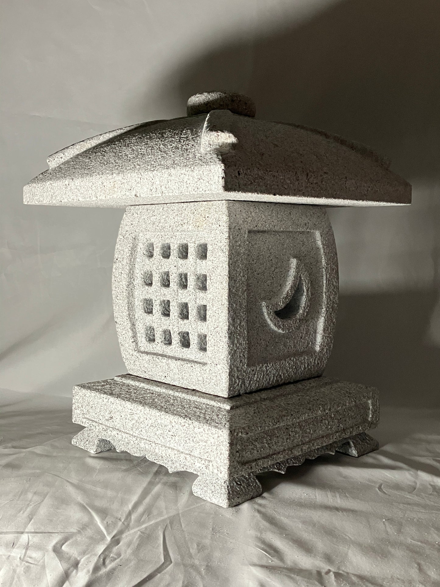 Gray Stone Lantern Tenkachaya Tourou Granite Japanese Garden Ornament Statue