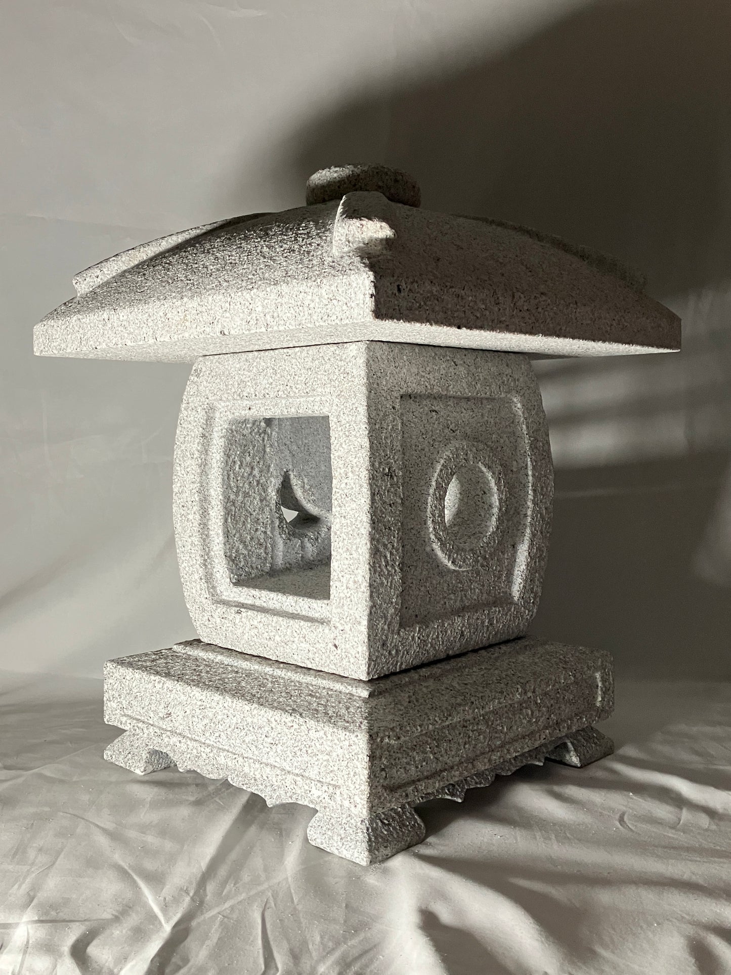 Gray Stone Lantern Tenkachaya Tourou Granite Japanese Garden Ornament Statue