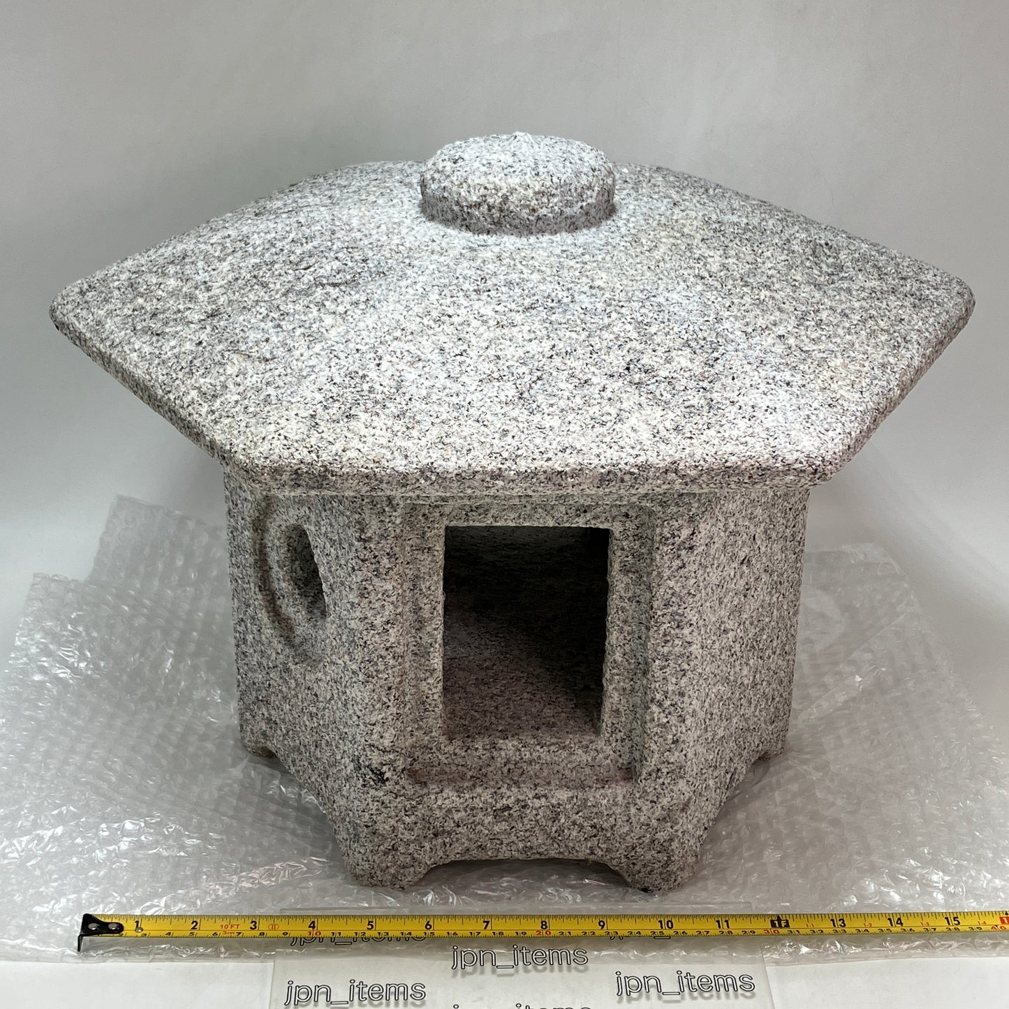 Gray Medium Sunshouan-Gata Granite Stone Lantern Tourou Handmade Japanese Garden