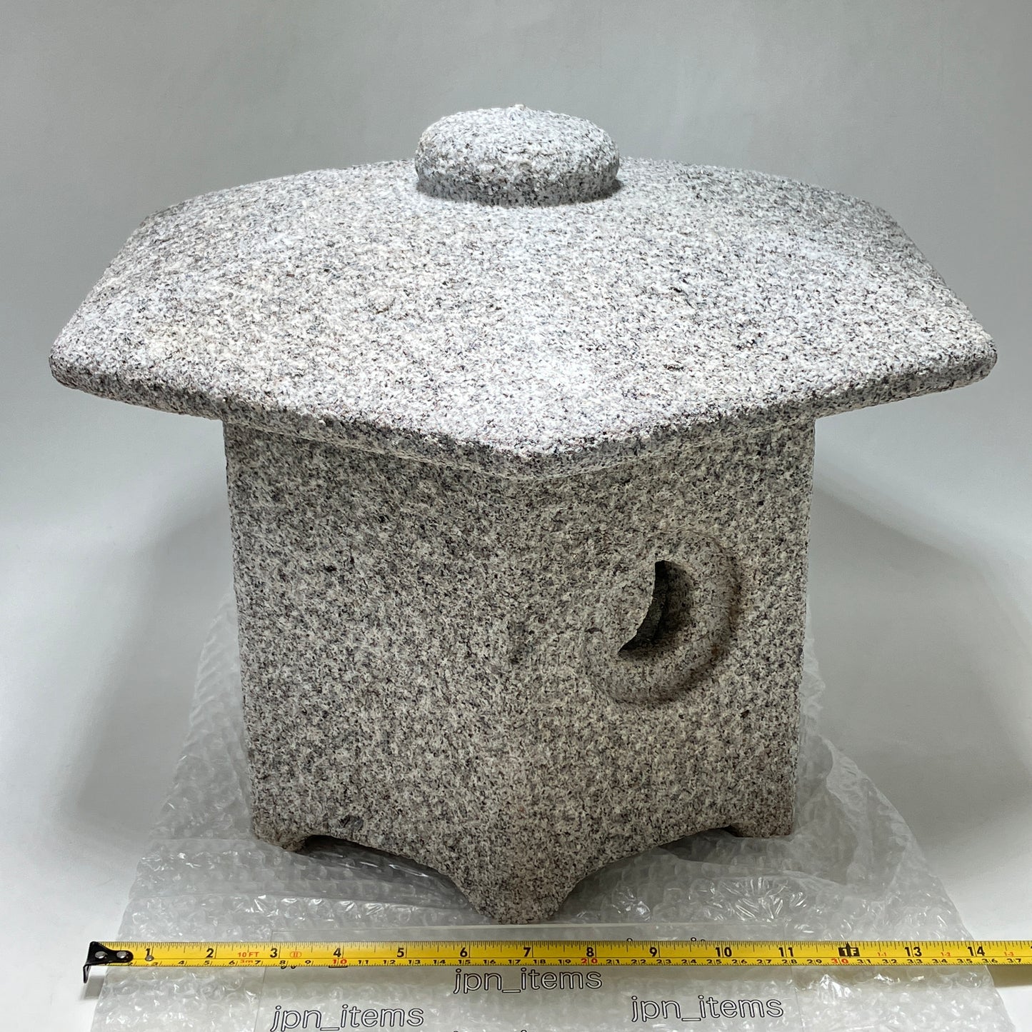 Gray Medium Sunshouan-Gata Granite Stone Lantern Tourou Handmade Japanese Garden