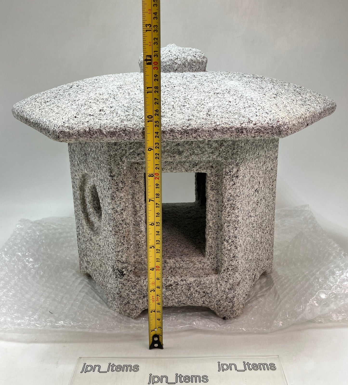 Gray Medium Sunshouan-Gata Granite Stone Lantern Tourou Handmade Japanese Garden