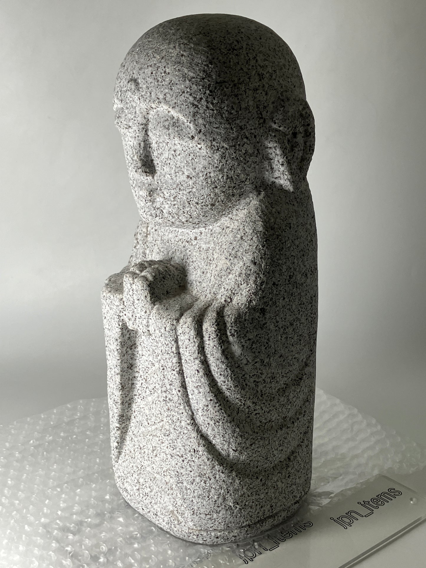 Jizo Ojizo-Sama Granite Stone Sculpture Handmade Japanese Garden Buddhism