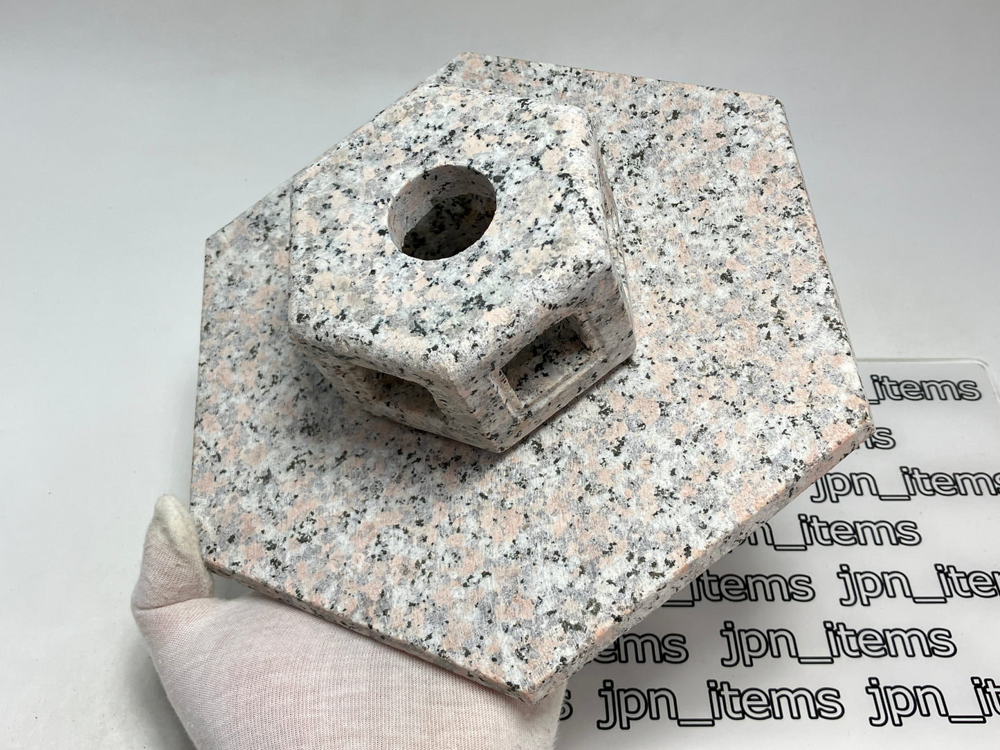 Zen Pink Gray Yukimi Stone Lantern Tourou Miniature Granite Japanese Garden Statue