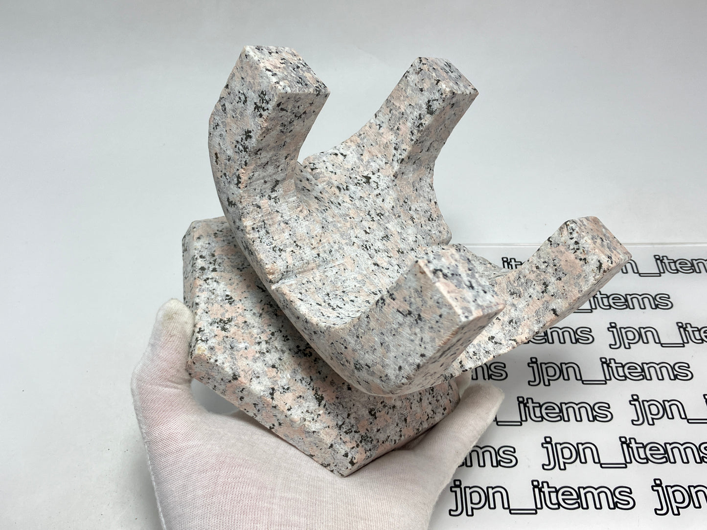 Zen Pink Gray Yukimi Stone Lantern Tourou Miniature Granite Japanese Garden Statue