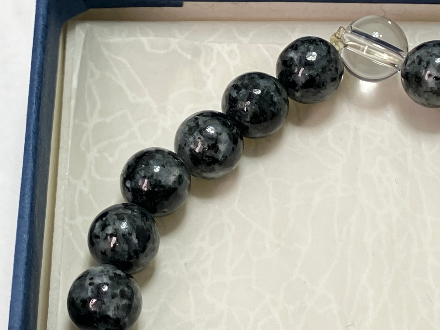 For Women Bichu Black Blue Diorite Stone Mala Beads Juzu Bracelet Japanese 8mm