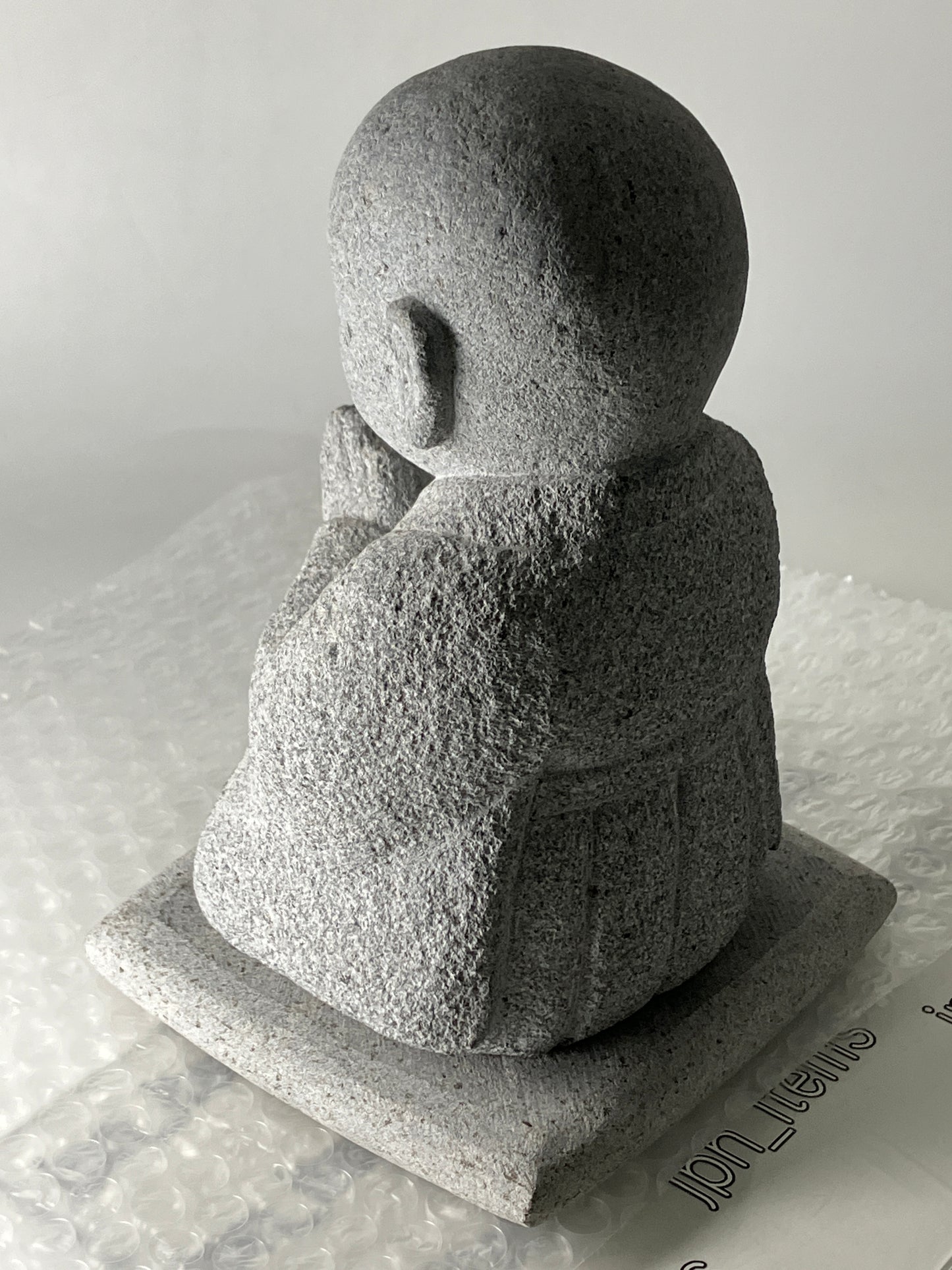 Gasshou Jizo Ojizo-Sama Granite Stone Sculpture Handmade Japanese Garden