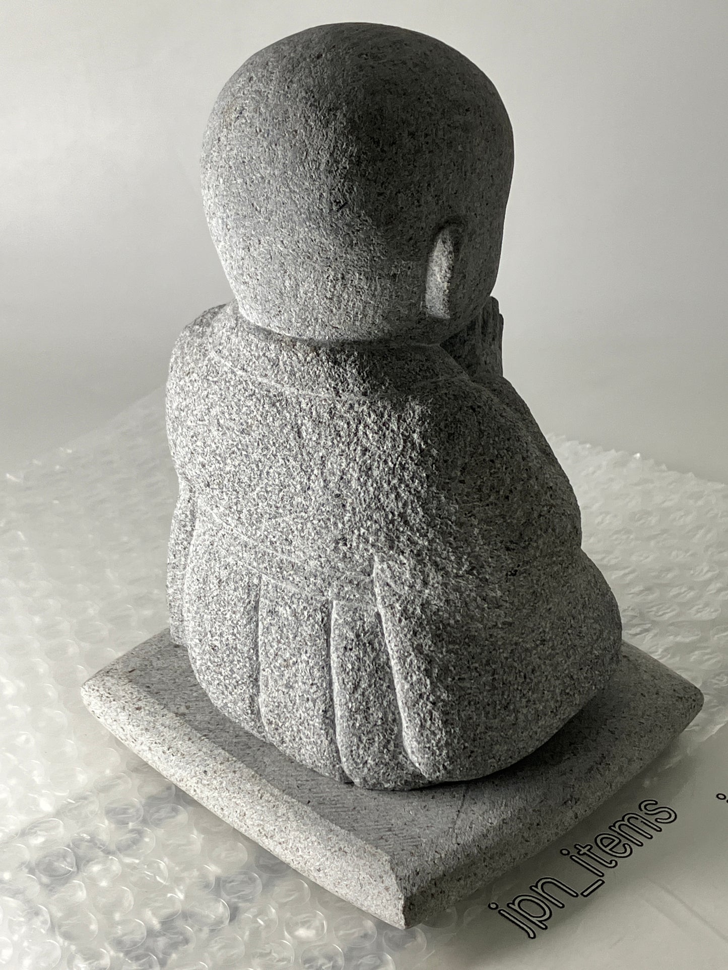 Gasshou Jizo Ojizo-Sama Granite Stone Sculpture Handmade Japanese Garden