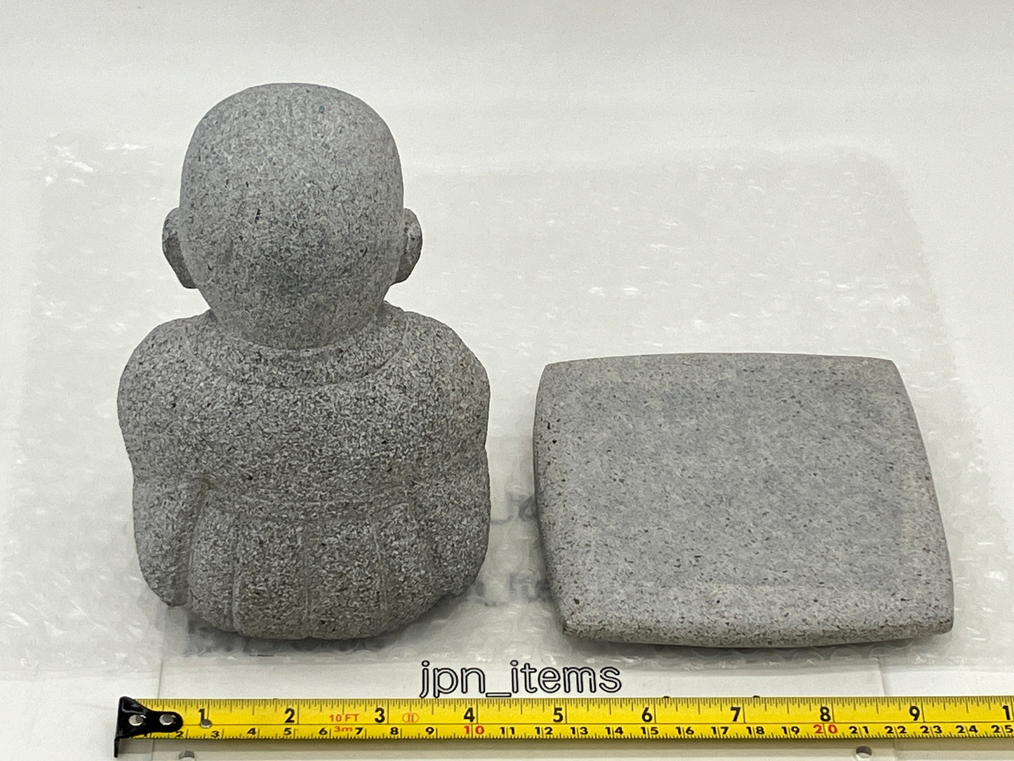 Gasshou Jizo Ojizo-Sama Granite Stone Sculpture Handmade Japanese Garden