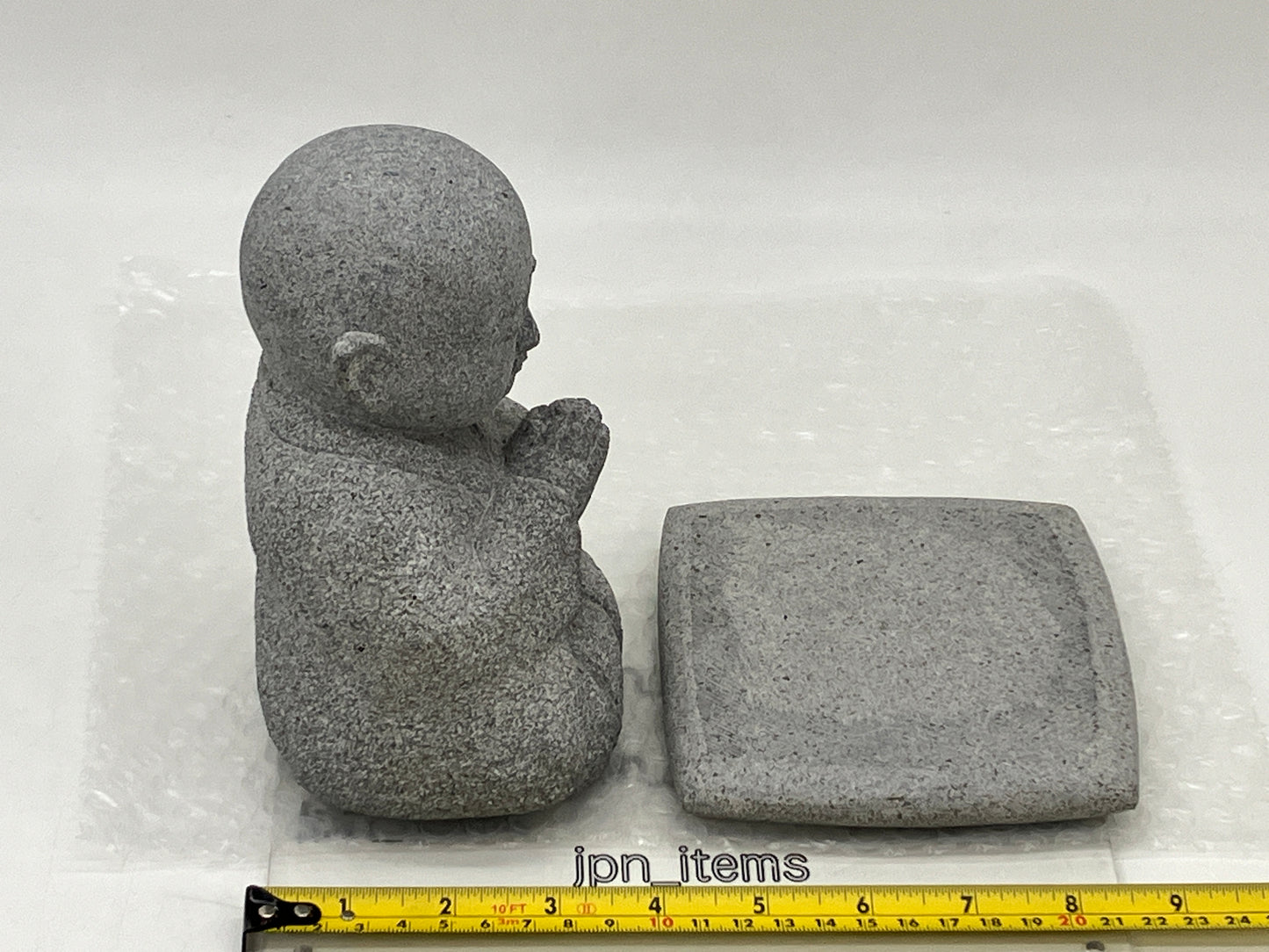 Gasshou Jizo Ojizo-Sama Granite Stone Sculpture Handmade Japanese Garden