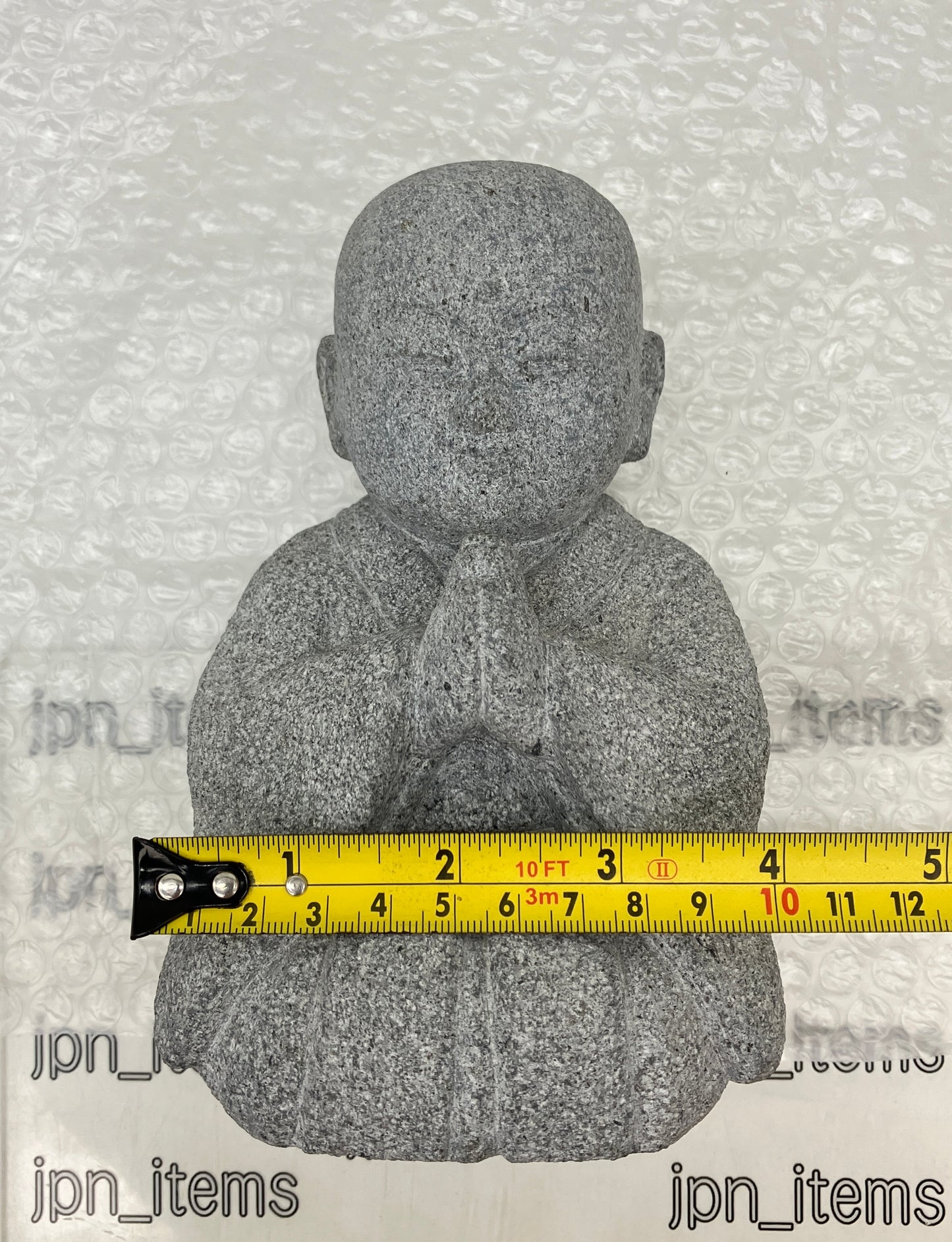 Gasshou Jizo Ojizo-Sama Granite Stone Sculpture Handmade Japanese Garden