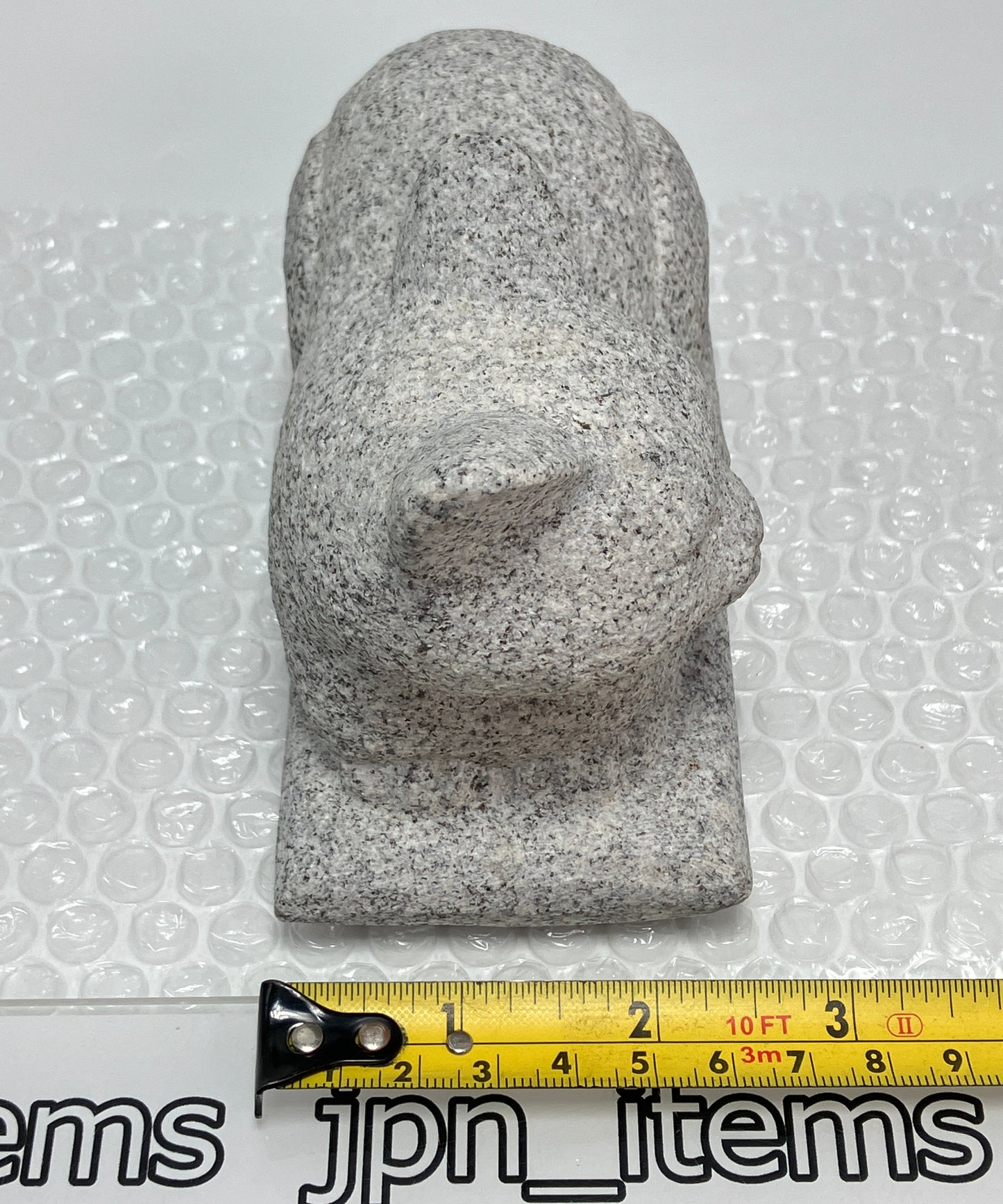 Miniature Sleeping Cat Statue Granite Stone Sculpture Handmade Japanese Garden