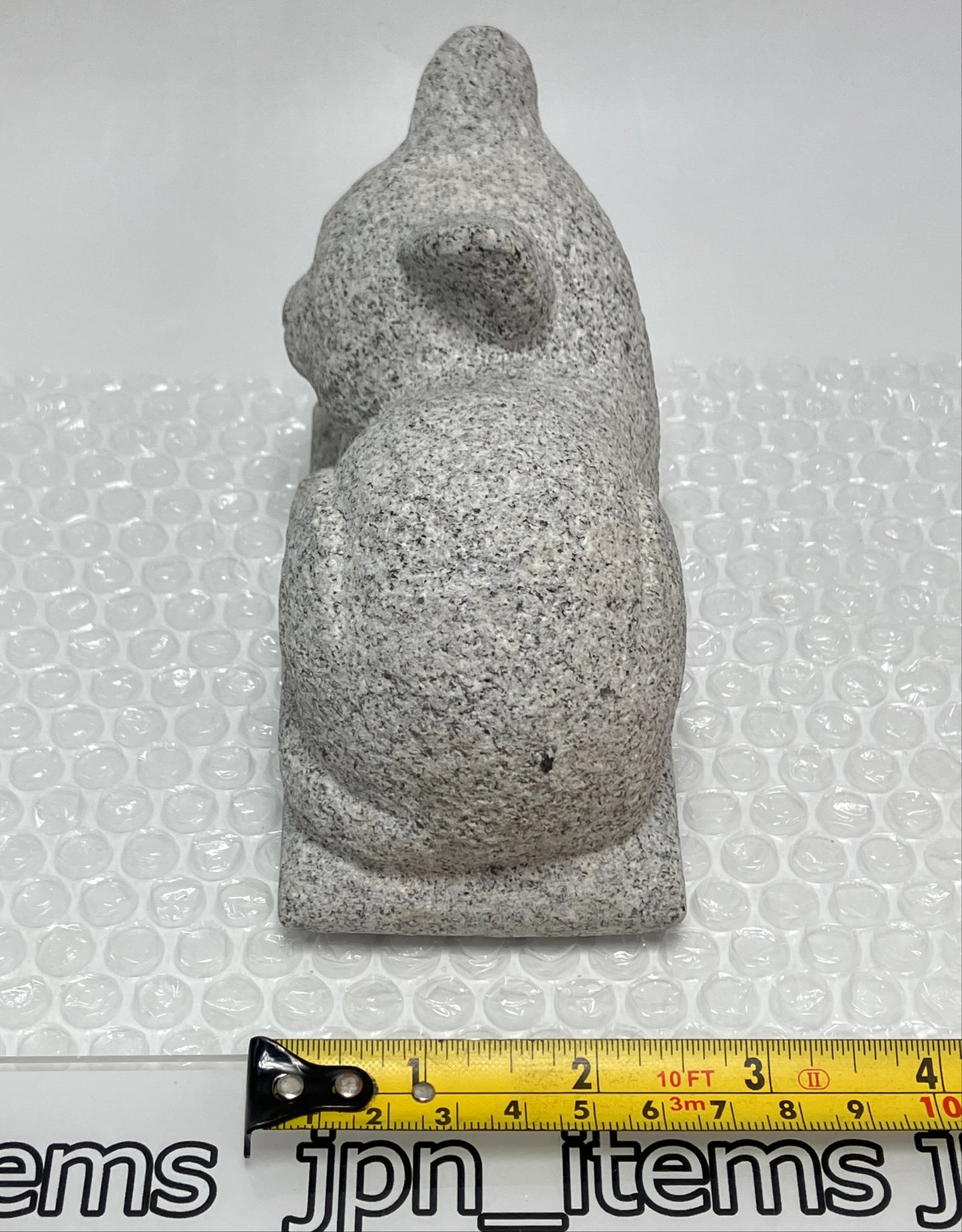 Miniature Sleeping Cat Statue Granite Stone Sculpture Handmade Japanese Garden