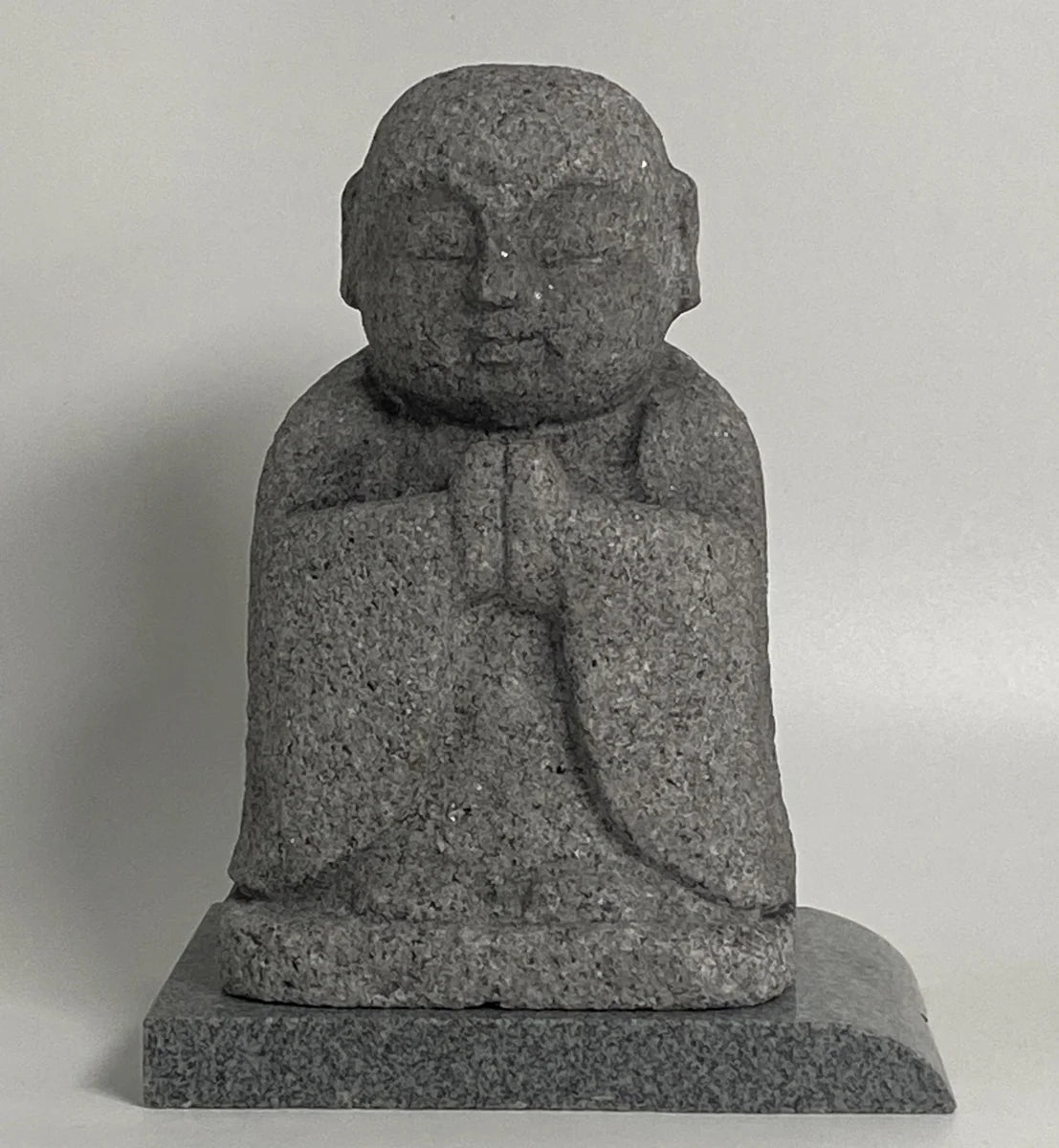 7.28 in Japanese Gassho Jizo Statue | Hanazawa Kome Granite Stone