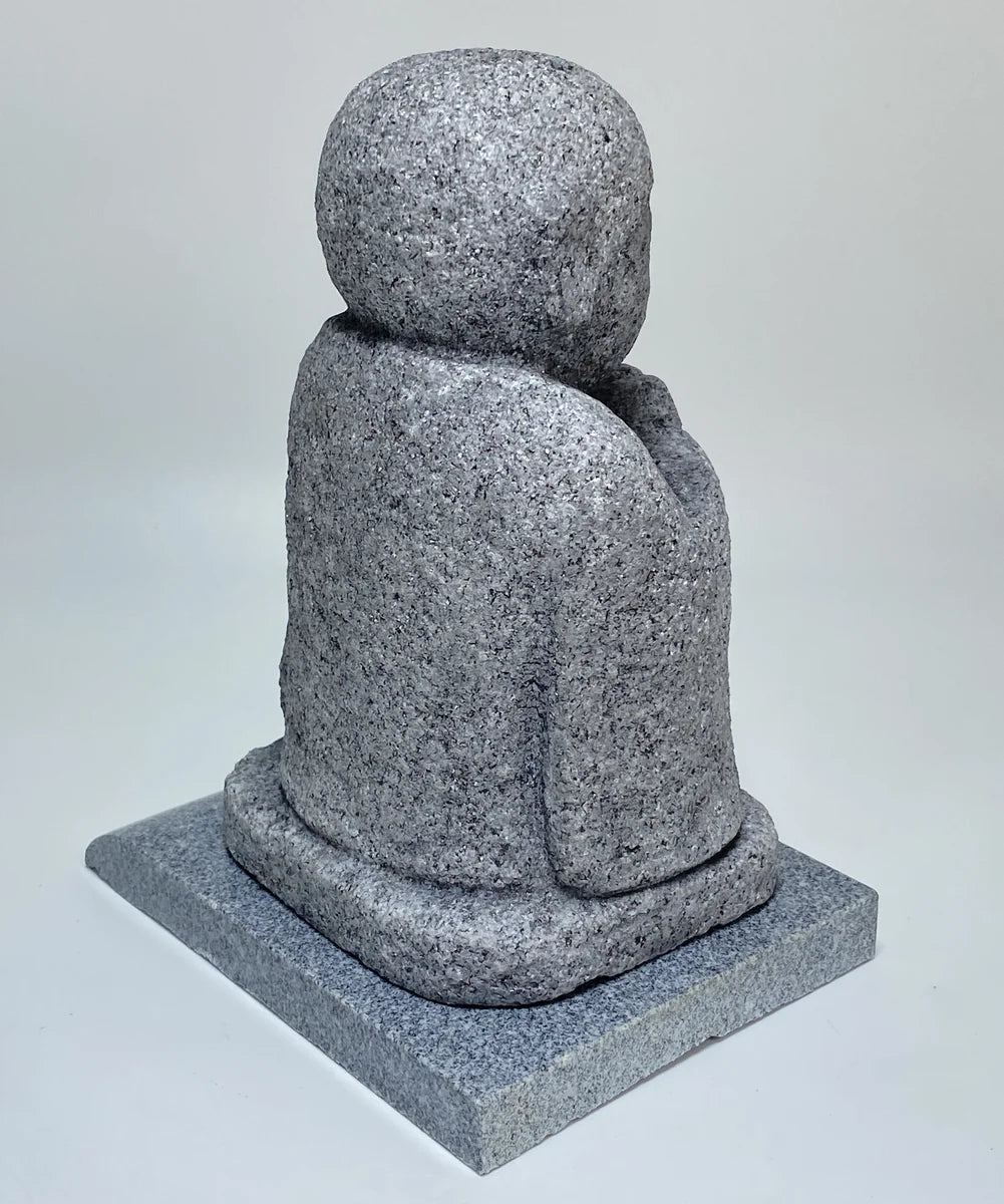 7.28 in Japanese Gassho Jizo Statue | Hanazawa Kome Granite Stone
