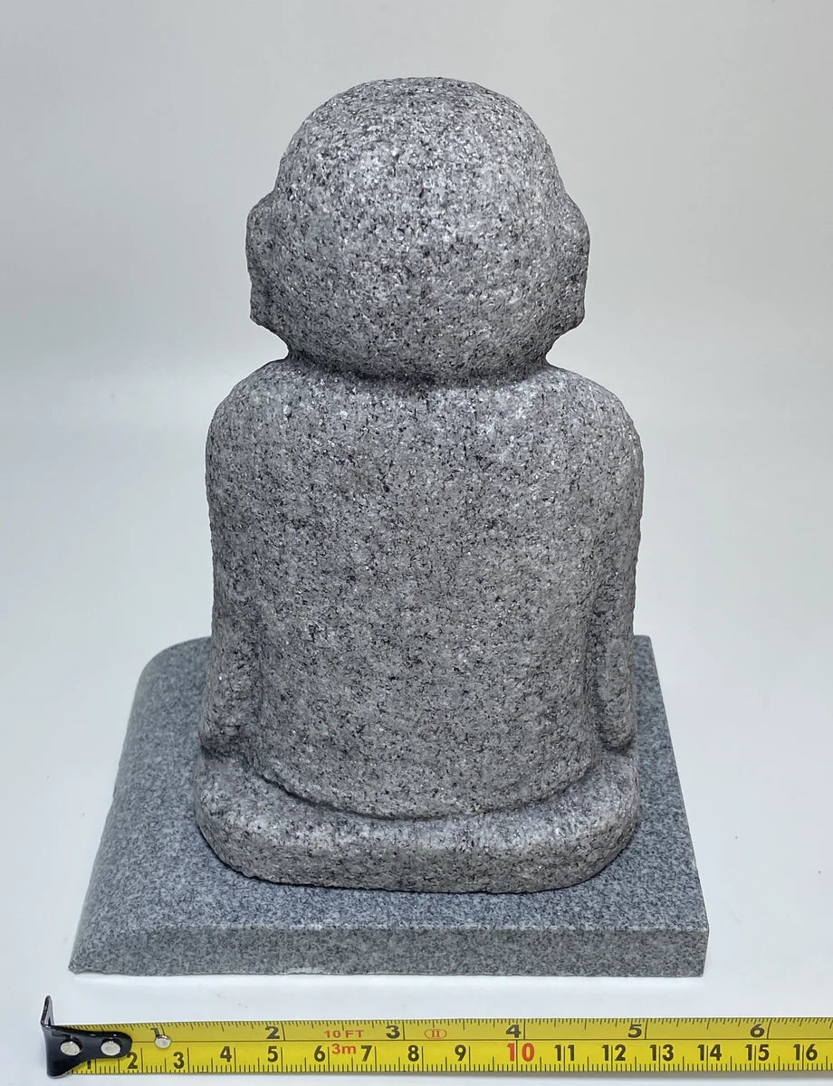 7.28 in Japanese Gassho Jizo Statue | Hanazawa Kome Granite Stone