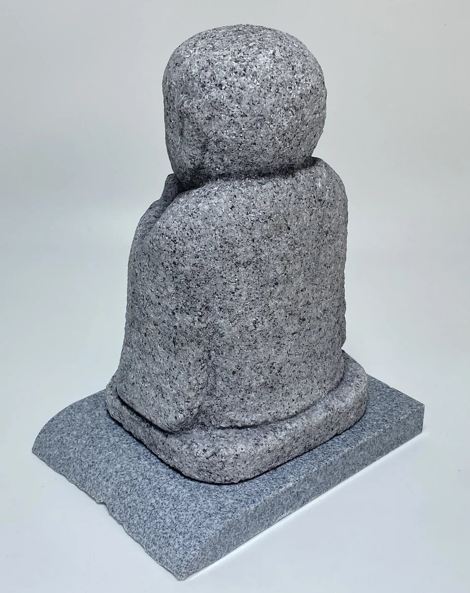 7.28 in Japanese Gassho Jizo Statue | Hanazawa Kome Granite Stone