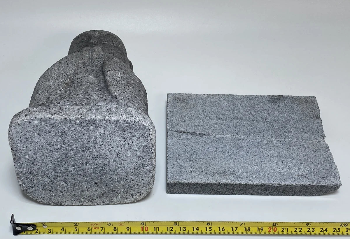 7.28 in Japanese Gassho Jizo Statue | Hanazawa Kome Granite Stone