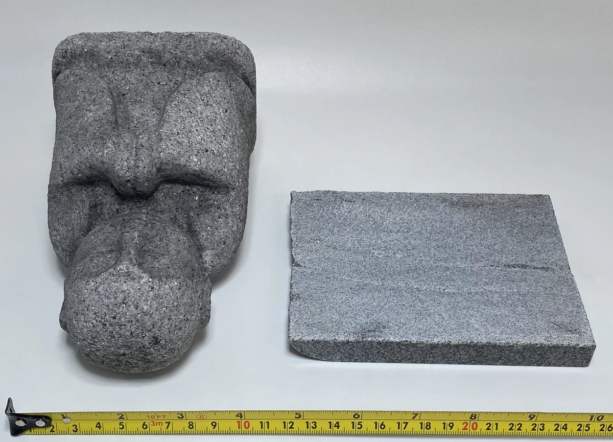 7.28 in Japanese Gassho Jizo Statue | Hanazawa Kome Granite Stone