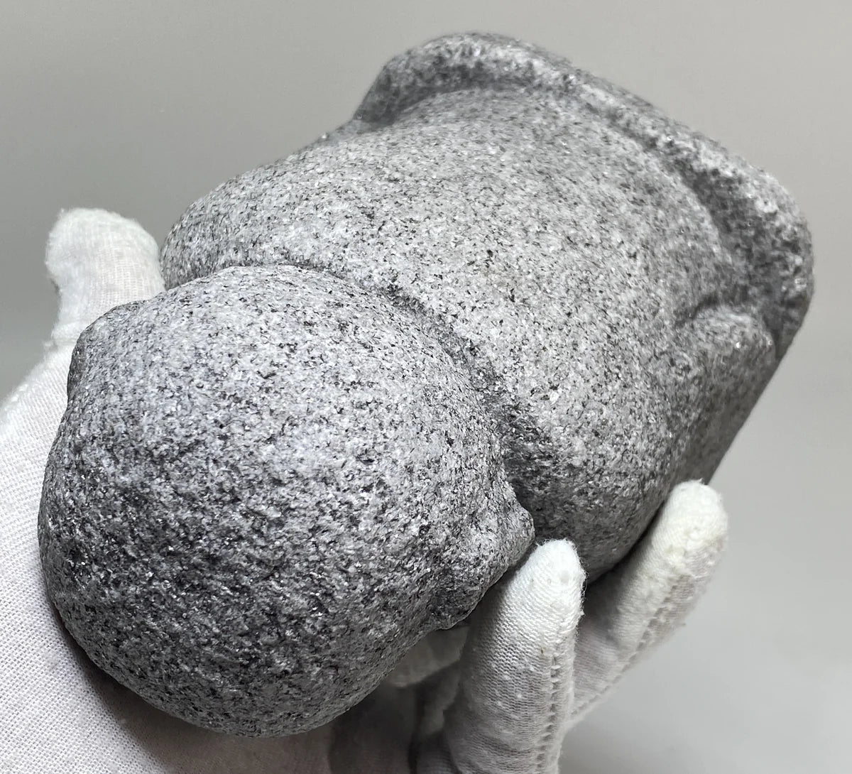 7.28 in Japanese Gassho Jizo Statue | Hanazawa Kome Granite Stone