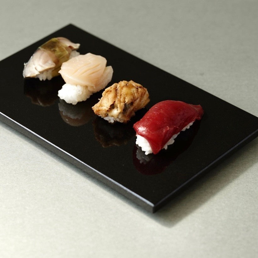 Sushi Kaiseki Sushigeta Food Plate India Granite Black Stone Japan