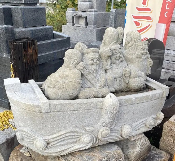 Seven Lucky Gods Stone Statue- japanstones.shop