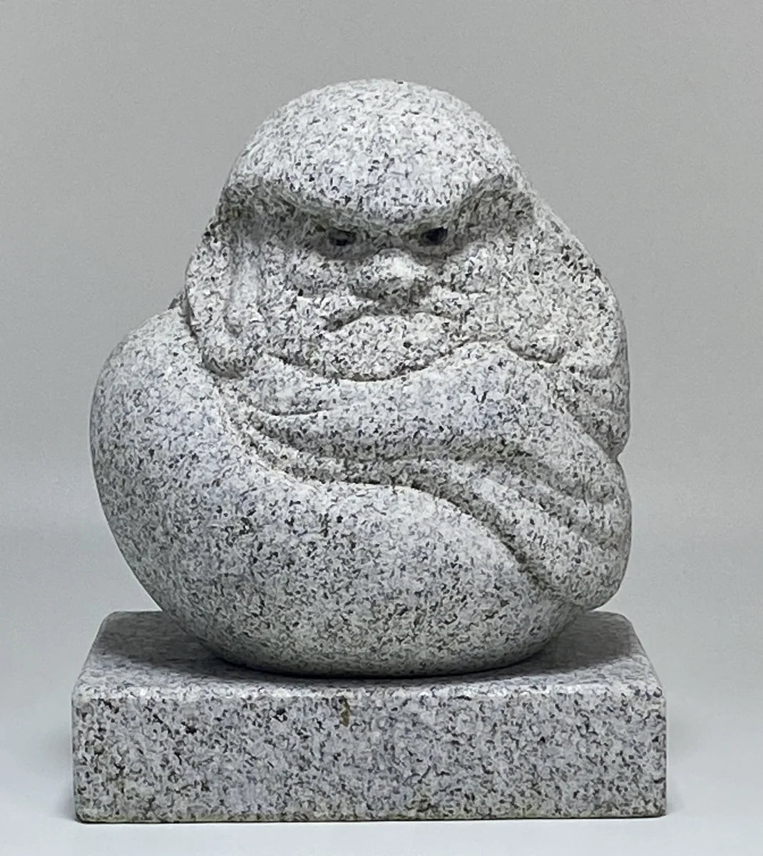 Hand-Carved Japanese Granite Daruma Statue | Hanazawa Kome Stone