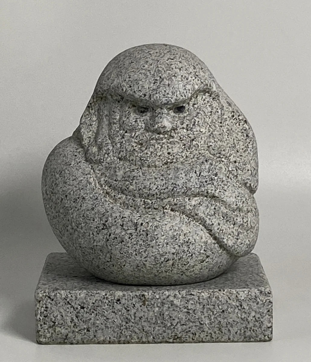 Hand-Carved Japanese Granite Daruma Statue | Hanazawa Kome Stone