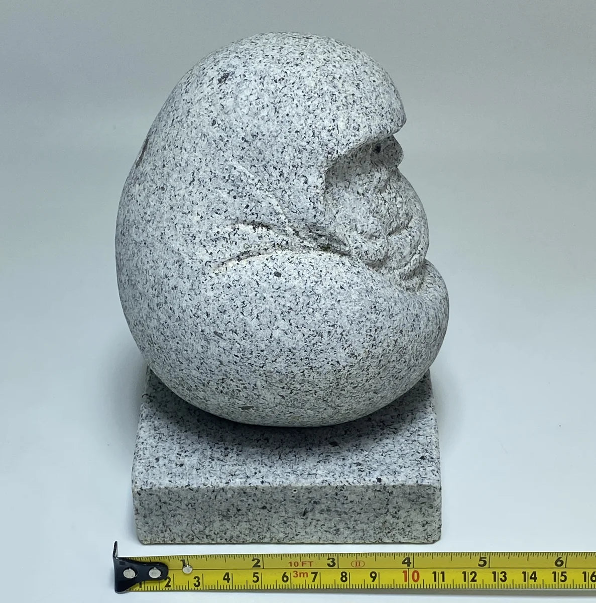 Hand-Carved Japanese Granite Daruma Statue | Hanazawa Kome Stone