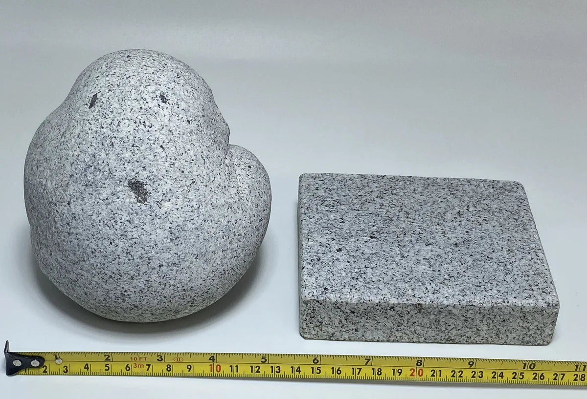 Hand-Carved Japanese Granite Daruma Statue | Hanazawa Kome Stone