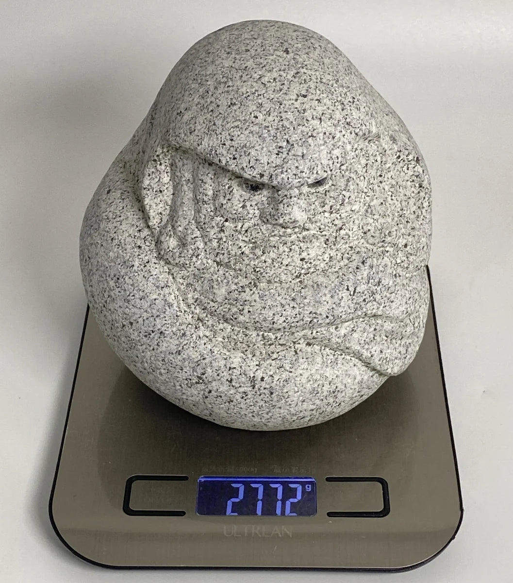 Hand-Carved Japanese Granite Daruma Statue | Hanazawa Kome Stone