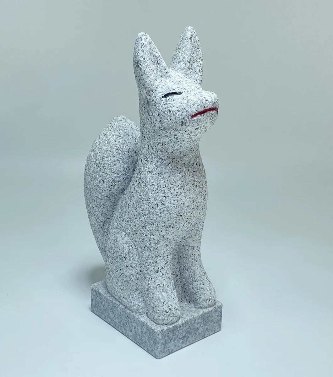 8.46 in Japanese Inari Fox Statue | Hanazawa Stone Granite