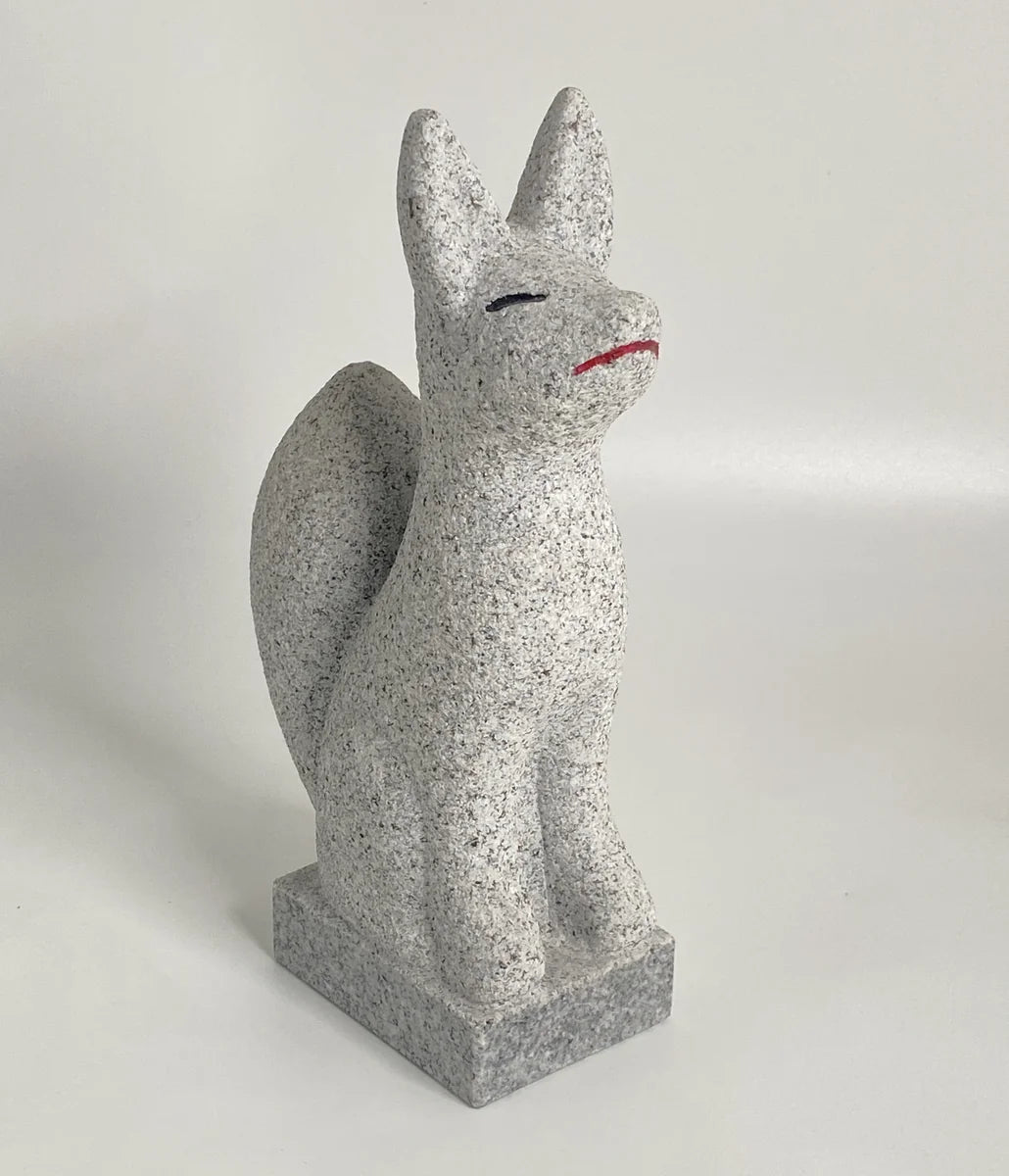 8.46 in Japanese Inari Fox Statue | Hanazawa Stone Granite