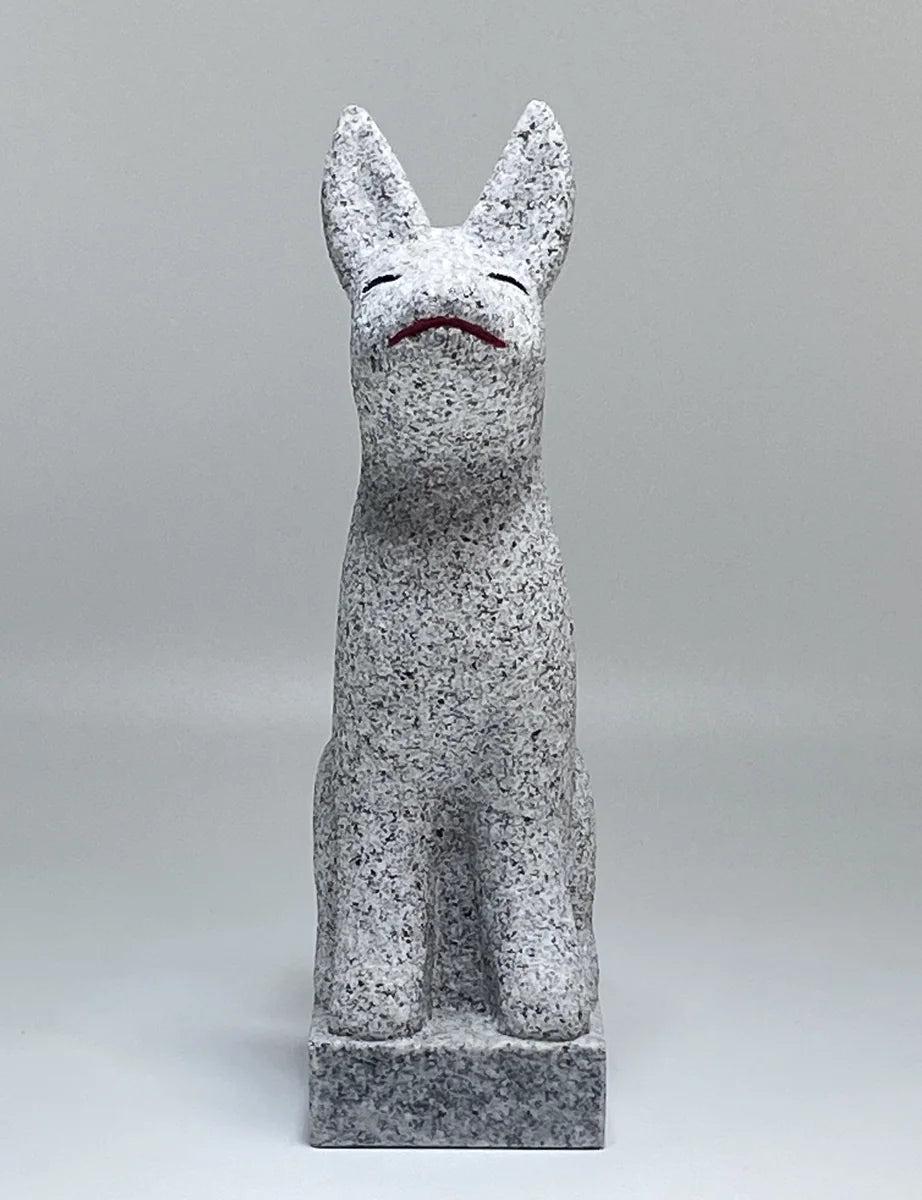 8.46 in Japanese Inari Fox Statue | Hanazawa Stone Granite